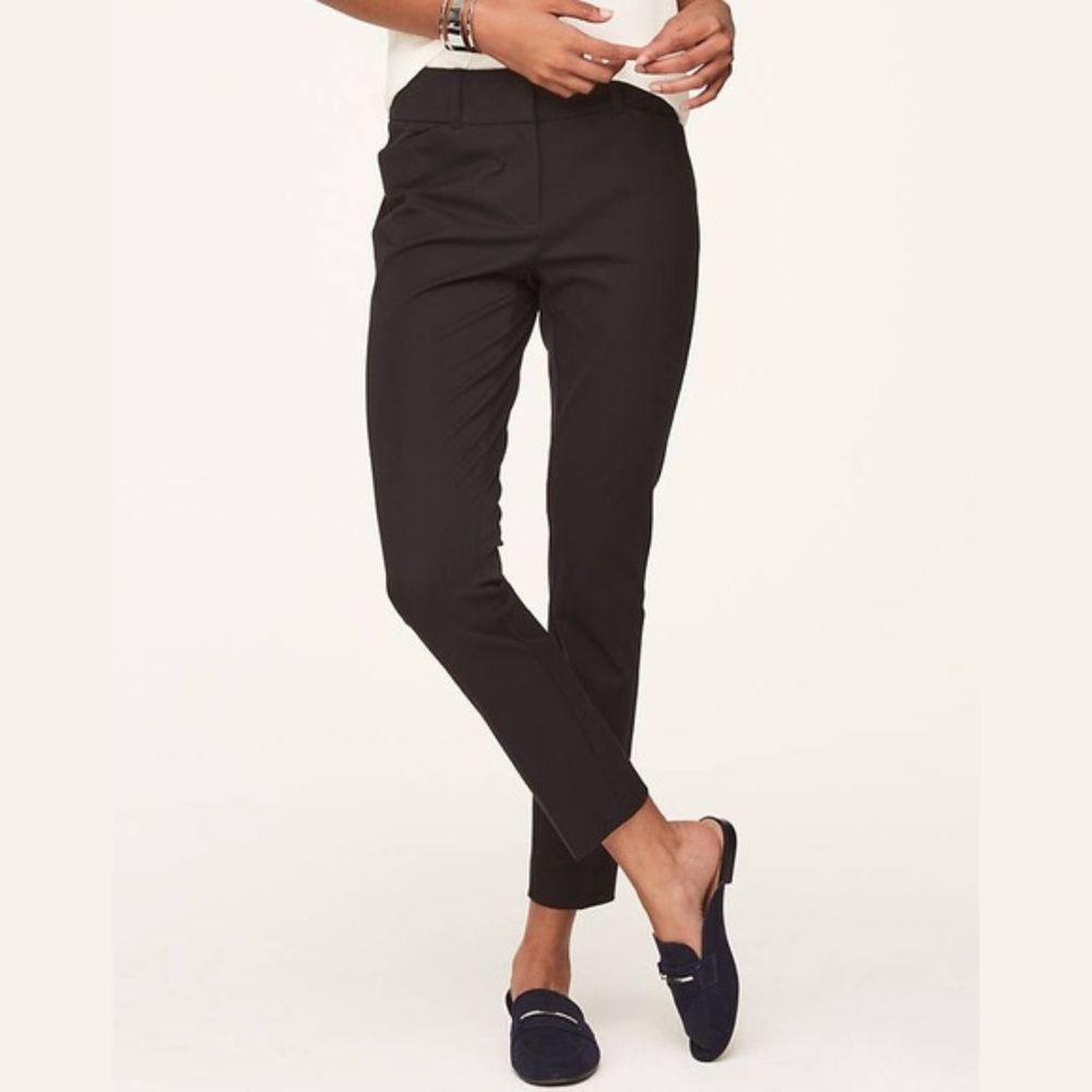 Black Anne Taylor Loft Outlet Modern Skinny Ankle Pant - 12P - Picture 1 of 10